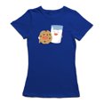 thumbnail image 1 of T-shirt Bleu Royal pour Femmes à Motif de Biscuits et de Lait, 1 of 1