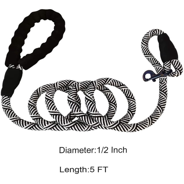 1.5mx12mm Durable Rope Slip Collar Dog Lead- Handle Pet Training Leash