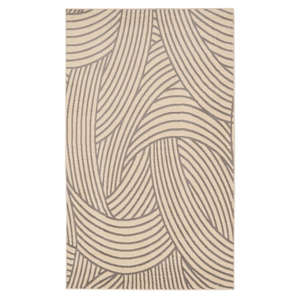 Capri Binya Bone & Light Grey 4' 3" x 7' 3" Area Rug