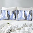 thumbnail image 4 of Erosebridal Checkered Geometry Bed Sheets Set Queen Size, Sky Blue Bed Sheets Queen, Mid Century 4-Piece, 4 of 7