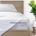thumbnail image 4 of Bare Home Ultra-Soft Sheet Set - Premium 1800 Collection - Deep Pockets - 5-Pieces - Split King, Pinstripe - White/Midnight, 4 of 7