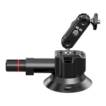 Ulanzi SC-01 Heavy-Duty Suction Cup Camera Mount with 360° Dual Ball Head Strong Vacuum Suction for Action Cameras, Smartphones, and Compact DSLRs