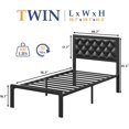 thumbnail image 2 of Homall Twin Size Bed Frame with Headboard PU Leather Upholstered Bed Frame Platform,All Metal Slats Support Platform Bed Frame with Storage Space,Easy Assembly,Noise Free,No Box Spring Needed,Black, 2 of 7