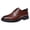 Brown, variant on Men's Dress Oxford Shoes Classic Lace Up Formal Cap Toe Shoes Chunky Low Heel Slip On Wide Width Business Loafers Brown Size 7