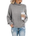 thumbnail image 1 of EGNMCR Chandails pour Femmes Hauts Décontractés Unis pour Femmes Tricot Manches Longues Chandail à Enfiler, 1 of 7