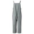 thumbnail image 5 of TrendOFT One Piece Jumpsuit Women Casual Summer Washed Jeans Ripped Square Neck Sleeveless Rompers For Women One Piece Overalls Grey L, 5 of 5