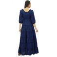 thumbnail image 4 of Bimba Robe Maxi d'Été en Coton à Manches 3/4 pour Femme, Taille à Cordon, 4 of 7