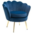 thumbnail image 1 of HOMCOM Fauteuil d'Appoint Moderne en Tissu Velours Fauteuil Club de Loisirs avec Pattes Dorées, 1 of 9