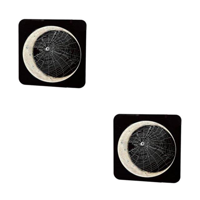 Maytalsory Spider Web Drink Coasters Stylish Halloween Decorations Long-lasting Coaster For Drinks Durable Square 2Set