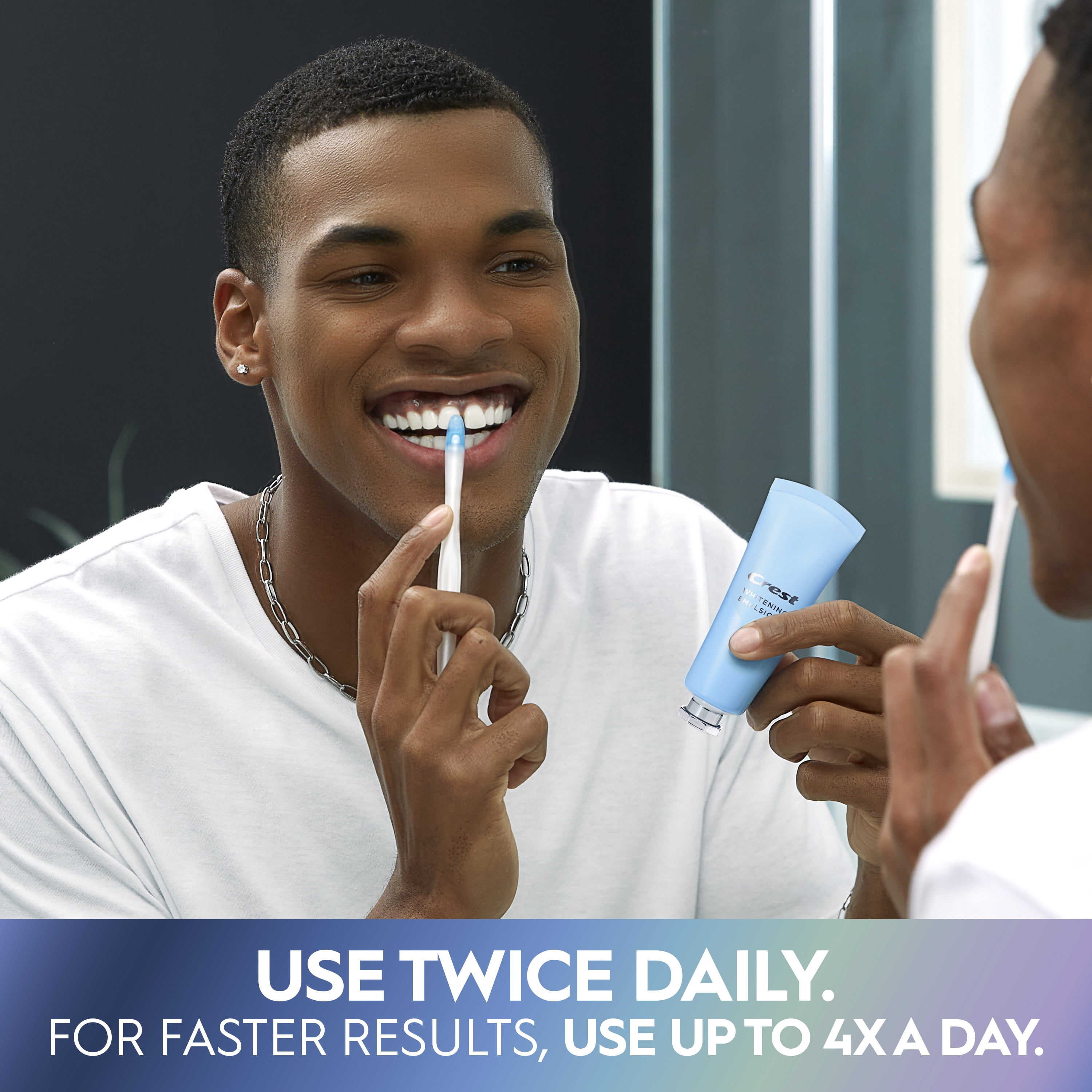 Crest 3DWhite Daily Whitening Serum Fresh Mint, Leave-on Teeth Whitening Treatment
