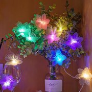 YIMWNYI LED Flower String Lights, Outdoor Decorative Lighting, Battery Operated Fairy Lights, Perfect for Party Decorations, Ideal for Weddings and Home Decor, Energy Efficient and Eco-Friendly
