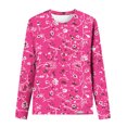 thumbnail image 5 of Pompotops Femmes Dames Col Rond Hauts Amples Décontractés T-Shirts Imprimés Blouse à Manches Longues en Solde, 5 of 5