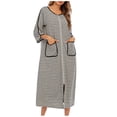 thumbnail image 2 of yievot Chemise de Nuit Chaude d'Hiver pour Femmes Automne et Hiver Robe de Nuit Zippée avec Poches Pyjama Ample, 2 of 6