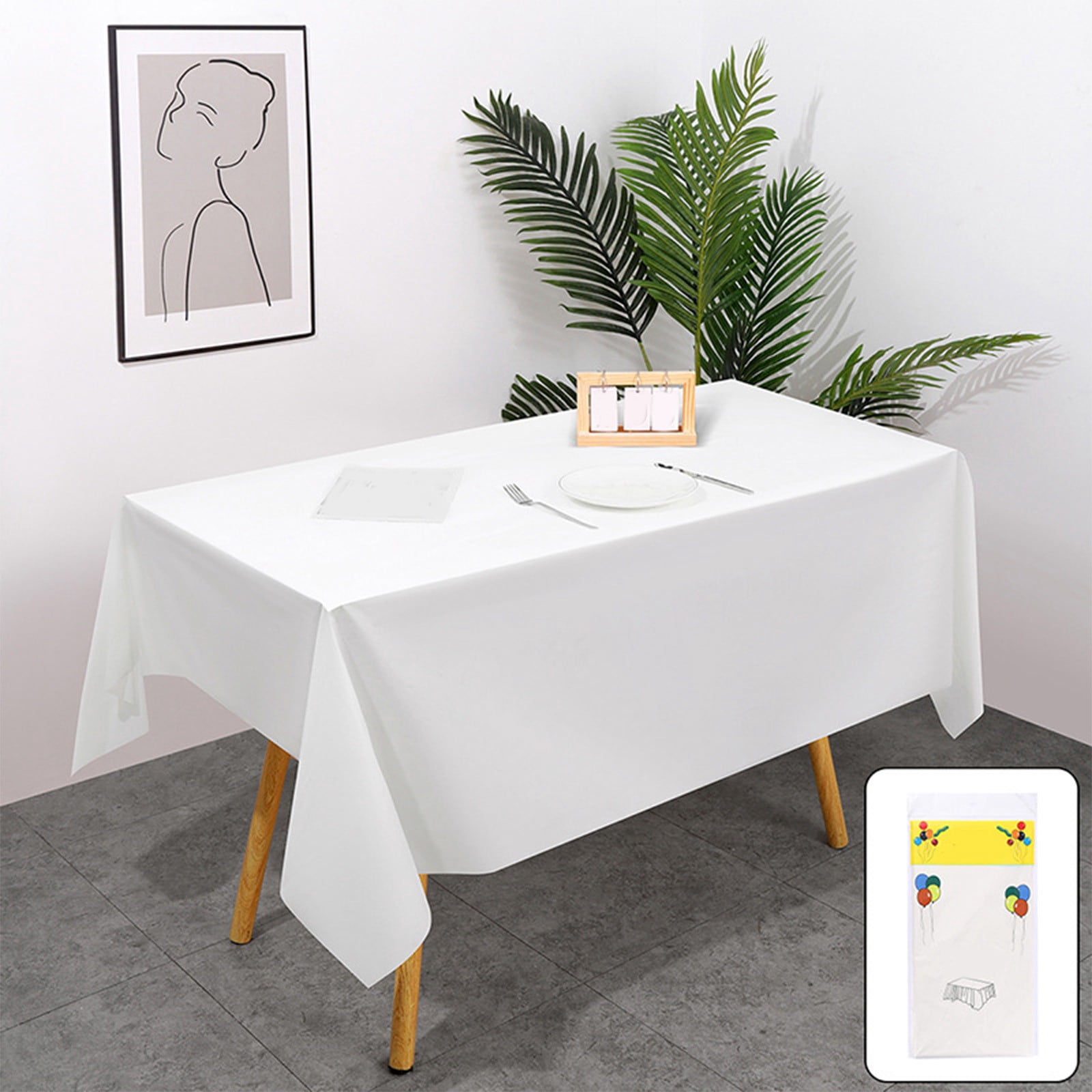 SPOORYYO Disposable Tablecloths for Parties, Picnics, and Events - 54x72 Inches, Strong Stain Resistance, Easy Cleanup, Available in Multiple Colors