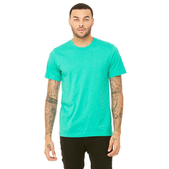 BELLA+CANVAS T-Shirt Jersey CVC pour Homme, G, Vert Mer Chiné