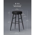 thumbnail image 3 of VASAGLE Echo Collection Bar Stools Set of 2 - Synthetic Leather with Stitching, 24.8-inch, Kitchen Counter, Ink Black ULBC080B01, 3 of 6