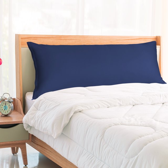 PiccoCasa 1Pc Pillowcase Zipper Long Staple Cotton, Standard Navy Blue