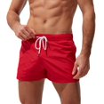 thumbnail image 1 of Mens 5 Inch Swim Trunks Board Shorts Solid Red Xl, 1 of 7