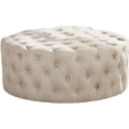 thumbnail image 1 of Best Master Furniture Anderson 40" Round Linen Fabric Ottoman in Beige, 1 of 1