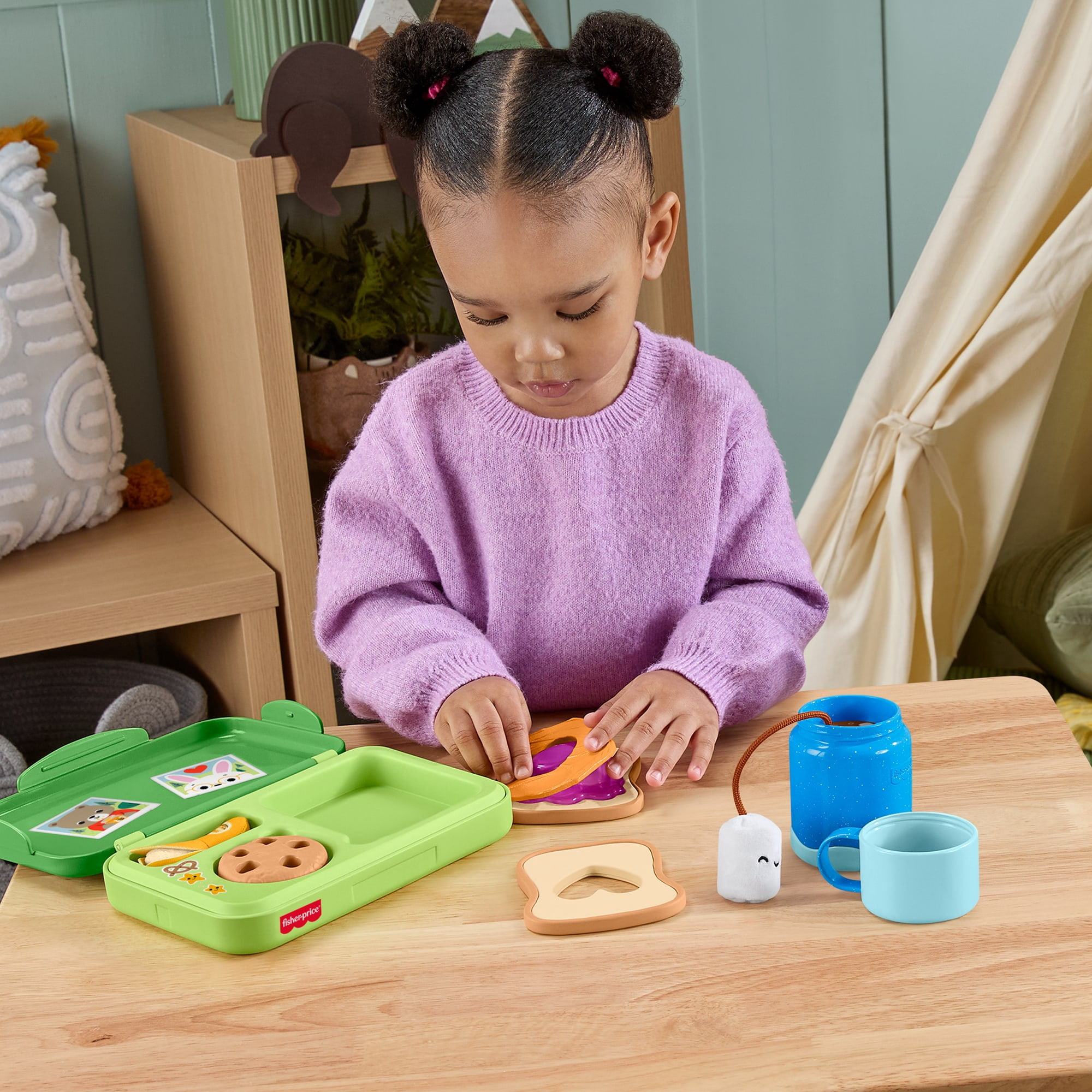 Fisher-Price-Friendship-Forest-Activity-Lunchbox,-Pretend-Food-Play-Toy-for-Toddlers,-9-Pieces---Walmart-Exclusive