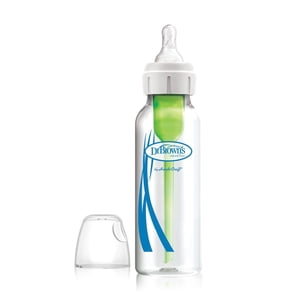 Dr. Brown's Flow naturel Anti-Collic Options+ Bouteille de bébé en verre étroit mL, avec niveau 1 Mamelon à flux lent, 0m+