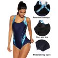 thumbnail image 2 of Charmo Womens Pro One Piece Athletic Bathing Suit Color Block Swimsuit, 2 of 6