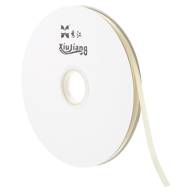 Unique Bargains 0.28' x 100 Yards Double Face Decorate Crafts Roll Satin Ribbon Candle White