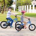 thumbnail image 4 of Costway 18" LED Lighted Kids Bike with Adjustable Seat Coaster Brake Training Wheels Navy Patented, 4 of 10