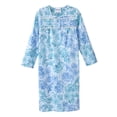 thumbnail image 1 of Robe d'Hôpital en Flanelle 100 % Coton Adaptive à Dos Ouvert pour Femmes avec Boutons-Pression, 1 of 1