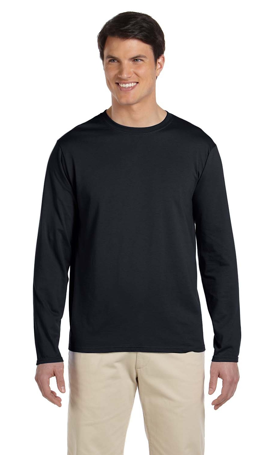 Le T-Shirt à Manches Longues pour Adulte Gildan Softstyle 45 oz Noir L