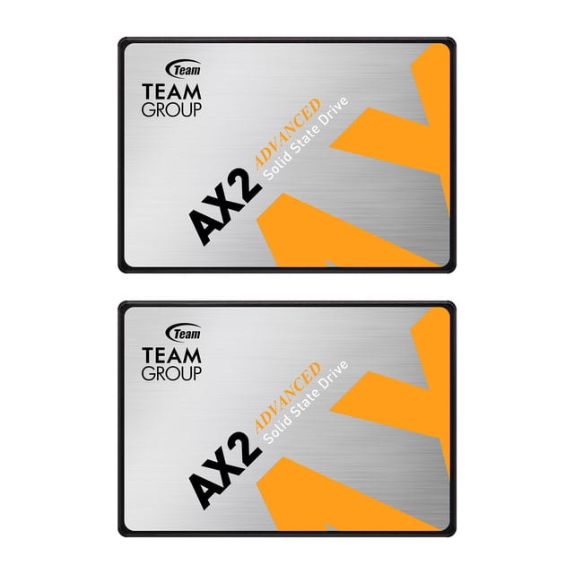 TEAMGROUP AX2 1 To 2 Pack 3D NAND TLC 2.5 Pouces SATA III Disque Dur Interne SSD (Vitesse de Lecture jusqu'à 540 MB/s) Compatible avec Ordinateur Portable & PC de Bureau T253A3001T0C1P1