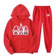 thumbnail image 1 of TIMIFIS Ensemble de Survêtement pour Homme Rouge 2 Pcs à Capuche Athlétique Chandail Décontracté Course Jogging Ensemble de Sport SetsFall s, 1 of 9