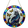 thumbnail image 1 of Fridja Christmas Party Decorations Cats Stained Glass Window Hanging, 1 of 4