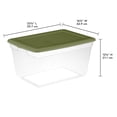 thumbnail image 2 of Sterilite 55 Liter Storage Box, Clear Plastic Storage Bin with Snap-on Lid, Green, 2 of 5