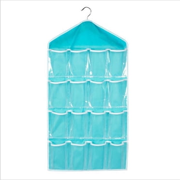 Meitianfacai Clear Hanging Shoe Pockets, Shoe Organizer Over The Door Shoe Rack Clear Over Door Hanging Bag Shoe Rack with 16 Pockets Hanging Closet Door