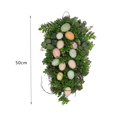 thumbnail image 4 of Easter Colorful Egg Wreath Bunny Wall Hanging for Holiday Window Fence 50cm, 4 of 9