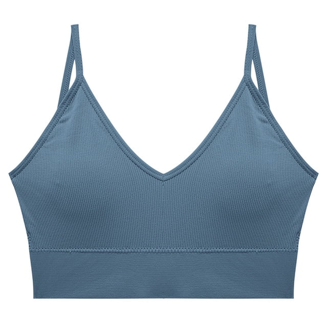 Timegard Bras for Women Ribbed Wirefree Spaghetti Strap Comfort Wirefree Full Support Everyday Bras