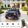 thumbnail image 4 of 24V 2 Seater Ride on Cars for Big Kids, Licensed Ford Bronco Raptor Powered Ride on Toy Truck with Remote Control, Spring Suspension, Bluetooth, LED Light, Electric Car for Kids 3-8 Boys Girls, Blue, 4 of 8