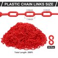 thumbnail image 2 of Uxcell Plastic Chain Links, 200 Feet Safety Chains, Red Plastic Chains Large Plastic Chain Long for Barriers, Crowd Control, Queue Lines, Parking, Fences, Gate, Concerts, 2 of 7