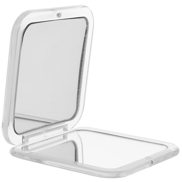 Miroir Compact Grossissant Miroir Compact Miroir de Poche Mini Miroir de Maquillage, un Miroir Cosmétique Pliable avec un Cadre en Résine Blanche et une surface en Verre. Offre un Grossissement de 1X et 10X, Parfait pour les Retouches de Maquillage. Format Compact de 8,3x8,3x1,5 cm, Léger et portable pour un Transport Pratique dans un Sac à Main Ou une Poche.