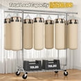 thumbnail image 2 of Exenoray 650 lbs Heavy Duty Double Rod Clothing Rack – Adjustable Rolling Garment Rack with 12 Hooks and 2-Tier Shelves, 2 of 8