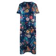 thumbnail image 4 of Cameland Robe d'Été pour Femme Décontractée à Col en V avec Boutons, Manches Courtes, Imprimée, Coupe Évasée, avec Poche, 4 of 4