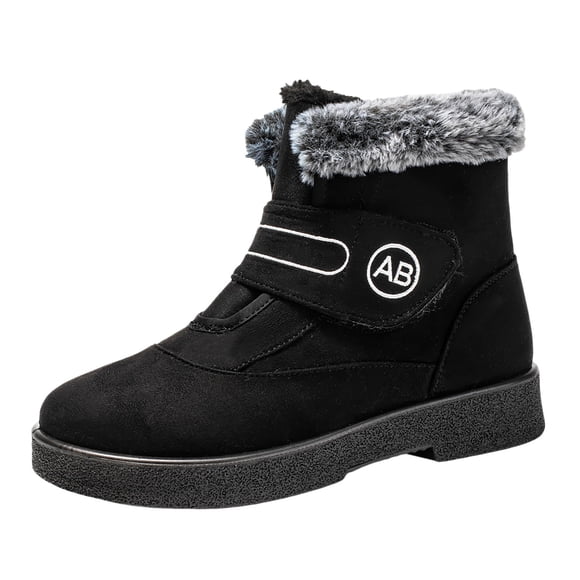 Women's Snow Boots Fashionable Warm Snow for Women1 Womens Snow Winter Suede Flat On Winter Snow for Women Go Boot Cleats for Snow And Ice for Women Comfortable Mid Boots for Womens Winter