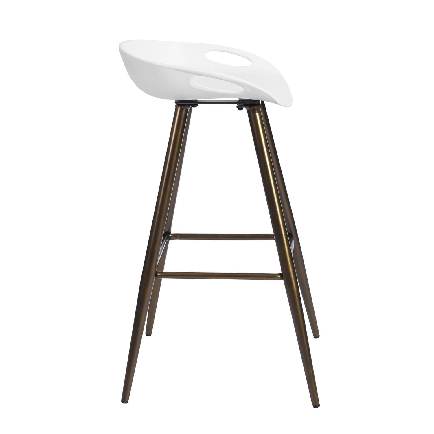 Homylin Ensemble de deux tabourets de bar modernes, hauteur de comptoir de 28 pouces, avec pieds en métal doré et repose-pieds, chaises de bar sans accoudoirs pour la maison, le bureau ou l'îlot de cu