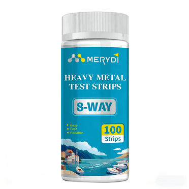 Heavy Metals Water Test Strips (8 Tests) - 100ct Home Water Testing Kit for Iron, Mercury, Copper, Lead, Chromium, Magnesium, Cadmium, Calcium-Well Home Tap Testing Kit