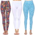 thumbnail image 1 of White Mark Women's 3-Pack Soft Stretchable Printed Leggings, 1 of 2