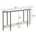 thumbnail image 2 of Ktaxon Table Console Ovale à 2 Niveaux, Table d'Entrée en Faux Marbre Moderne, Noir, 2 of 6