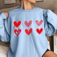 thumbnail image 1 of Qertyioot Chandail Cœur d'Amour Saint-Valentin, s Imprimé Mode Femme Manches Longues Col Rond Imprimé Blouse Ample Hauts, 1 of 3