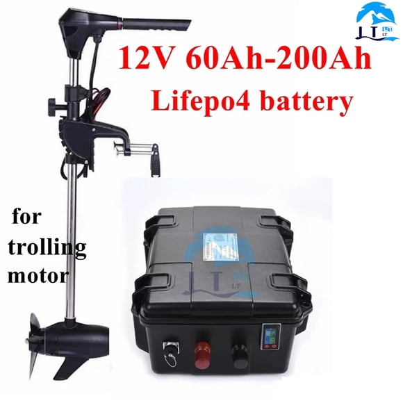 Batterie Lifepo4 12V 60Ah 80Ah 100Ah 120Ah 130Ah 150Ah 180Ah avec BMS pour système solaire à moteur de pêche à la traîne + charg