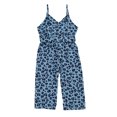 thumbnail image 2 of FOCUSNORM Girls Summer Sleeveless Romper Leopard High Waist Lace-up V Neck, 2 of 6
